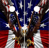 American Eagle Flag UV Direct Print Cornhole Tops