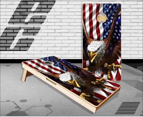 American Eagle Flight Flag Cornhole Boards