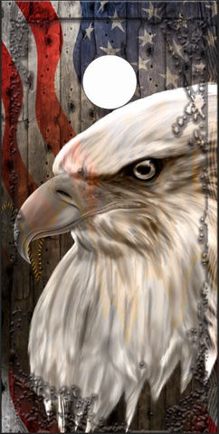 American Eagle Head Ghost Cornhole Wrap