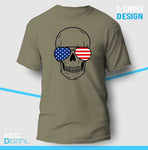 American Flag Glasses Skull Unisex T-Shirt