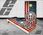 American Flag 2nd Amendment Skull Cornhole Boards