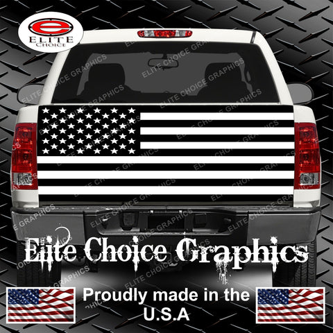 American Flag Black and White Tailgate Wrap