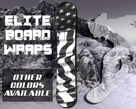 American Flag Black and White Snowboard Vinyl Wrap Graphic Decal Sticker