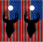 American Flag Buck UV Direct Print Cornhole Tops