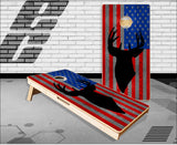 American Flag Buck Cornhole Boards