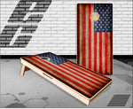 American Flag Burnt Color Cornhole Boards