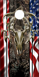 American Flag Camo Deer Skull Cornhole Wrap