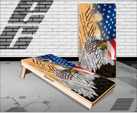 American Flag Constitution Eagle Cornhole Boards