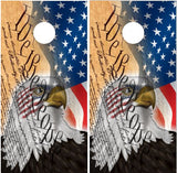 American Flag Constitution Eagle UV Direct Print Cornhole Tops