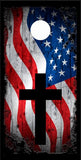 American Flag Cross Cornhole Wrap