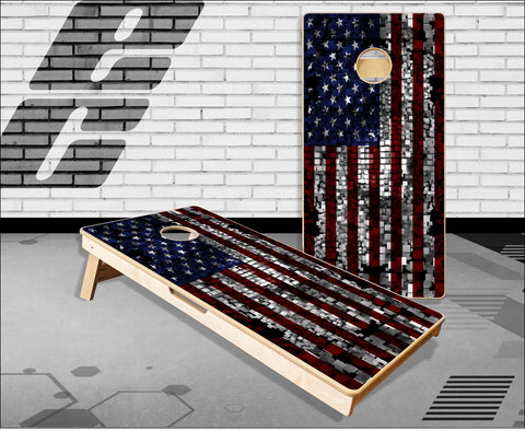 American Flag Cubed Cornhole Boards