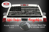 American Flag Distressed Black and Grey We the People Rear Window Wrap