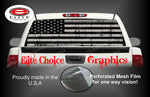 American Flag Distressed Black and Grey Rear Window Wrap