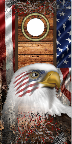 American Flag Eagle Camo UV Direct Print Cornhole Tops