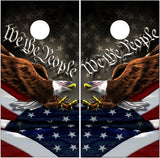 American Flag Eagle Constitution UV Direct Print Cornhole Tops