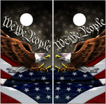 American Flag Eagle Constitution Cornhole Wrap