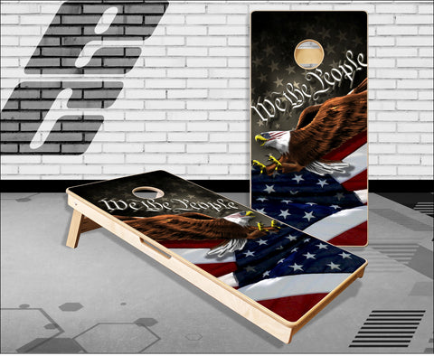 American Flag Eagle Constitution Cornhole Boards