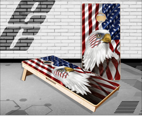 American Flag Eagle FADE Cornhole Boards