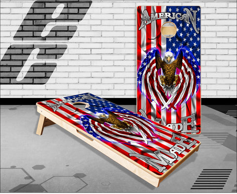 American Flag Eagle Made Cornhole Boards
