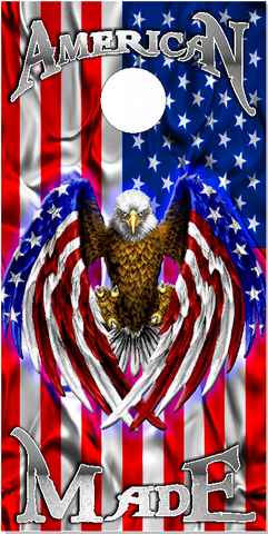 American Flag Eagle Made UV Direct Print Cornhole Tops