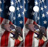 American Flag Eagle Wood UV Direct Print Cornhole Tops
