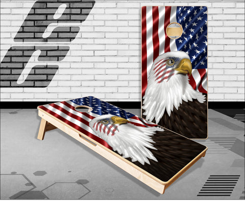 American Flag Eagle Cornhole Boards