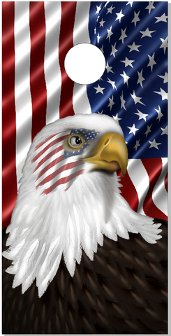 American Flag Eagle Cornhole Wrap