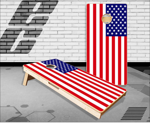 American Flag Flat Cornhole Boards
