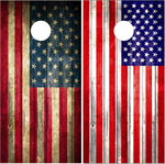 American Flag Flat wood Cornhole Wrap
