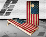 American Flag Grunge Rusty Cornhole Boards