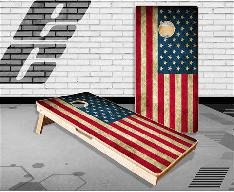 American Flag Grunge Rusty Cornhole Boards