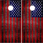 American Flag Grunge Wood Cornhole Wrap