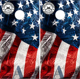 American Flag Guns 2A UV Direct Print Cornhole Tops