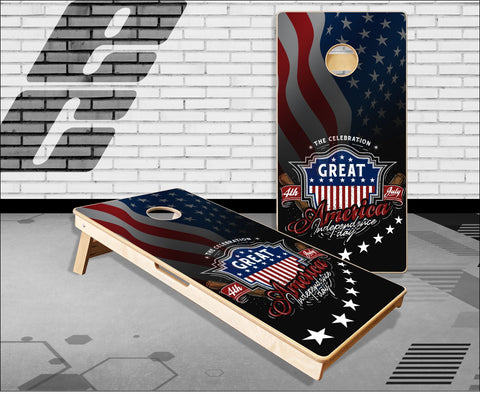 American Flag Independence Cornhole Boards