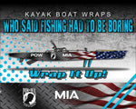 American Flag POW MIA Diamond Plate Kayak Vinyl Wrap Kit Graphic Decal/Sticker 12ft and 14ft