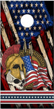 American Flag Patriotic Spartan Skull Cornhole Wrap