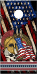 American Flag Patriotic Spartan Skull UV Direct Print Cornhole Tops