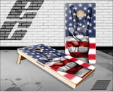 American Flag Peace Sign Fingers Cornhole Boards