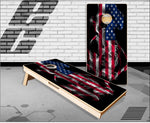 American Flag Smoke Cornhole Boards