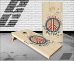 American Flag Stamp Wood Cornhole Boards