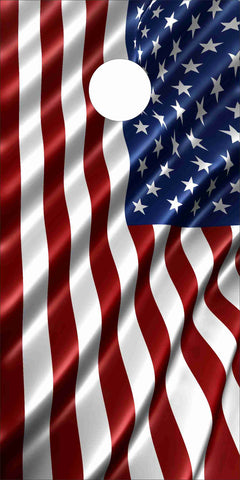 American Flag Wavy Cornhole Wrap