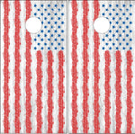 American Flag White Wash Wood Cornhole Wrap