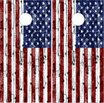 American Flag Wood2 Cornhole Wrap
