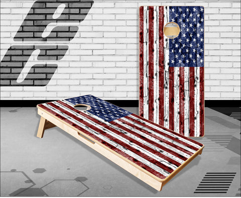 American Flag Wood2 Cornhole Boards