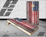 American Flag Wood Scratch Cornhole Boards