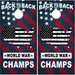 American Flag World War Champs Patriotic Cornhole Wrap