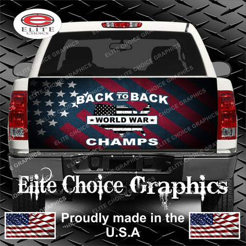 American Flag World War Champs Patriotic Tailgate Wrap