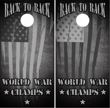 American Flag World War Champs Cornhole Wrap