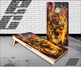 American Flaming Skull Cornhole Boards