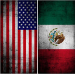 American Mexican Flag Grunge UV Direct Print Cornhole Tops